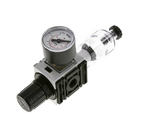 Filter-Regulator G1/4'' 1000 l/min 0.2-4.0bar/3-58psi Semi-Auto 40 mm Pressure Gauge Polycarbonate Futura 0