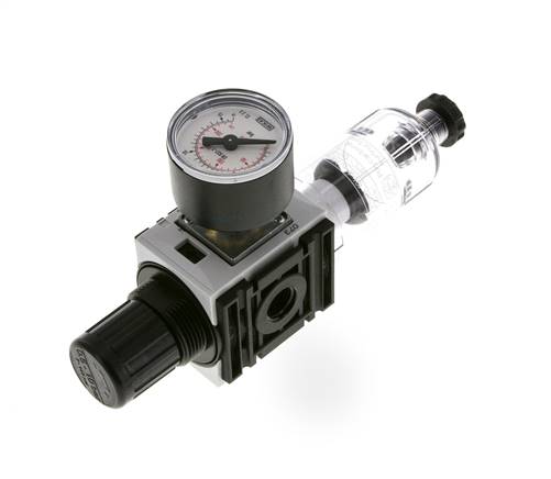 Filter-Regulator G1/4'' 1000 l/min 0.5-10.0bar/7-145psi Semi-Auto 40 mm Pressure Gauge Polycarbonate Futura 0