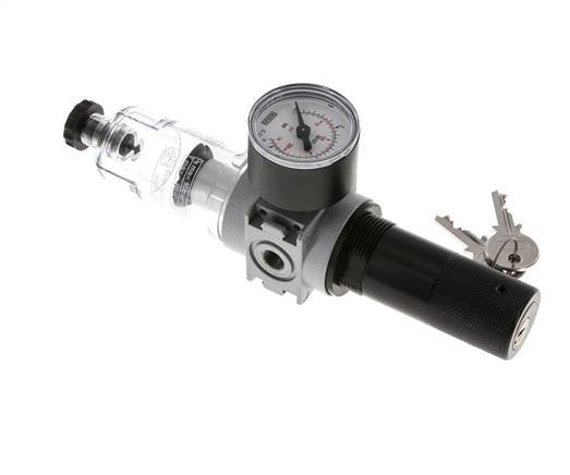Filter-Regulator G1/8'' 1450 l/min 0.5-10.0bar/7-145psi Semi-Auto 40 mm Pressure Gauge Cylinder Lock Polycarbonate Multifix 0