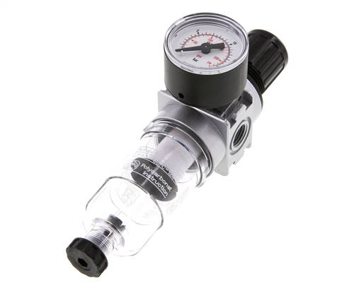 Filter-Regulator G1/4'' 1450 l/min 0.5-10.0bar/7-145psi Semi-Auto 40 mm Pressure Gauge Polycarbonate Multifix 0
