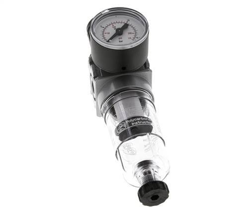 Filter-Regulator G1/8'' 1450 l/min 0.5-10.0bar/7-145psi Semi-Auto 40 mm Pressure Gauge Polycarbonate Multifix 0