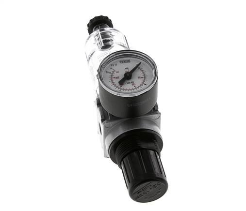 Filter-Regulator G1/8'' 1450 l/min 0.5-10.0bar/7-145psi Semi-Auto 40 mm Pressure Gauge Polycarbonate Multifix 0