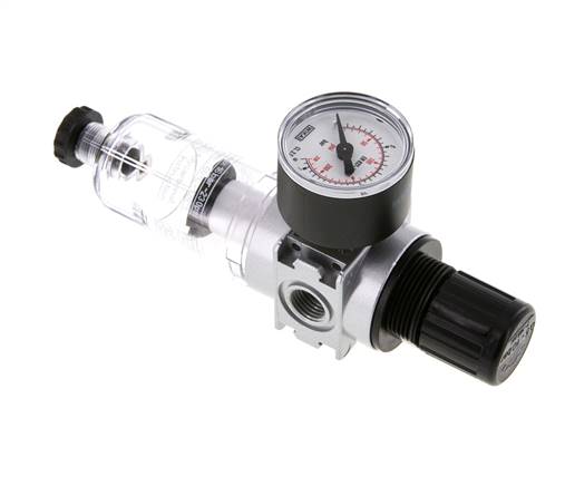 Filter-Regulator G1/4'' 1450 l/min 0.5-10.0bar/7-145psi Semi-Auto 40 mm Pressure Gauge Polycarbonate Multifix 0