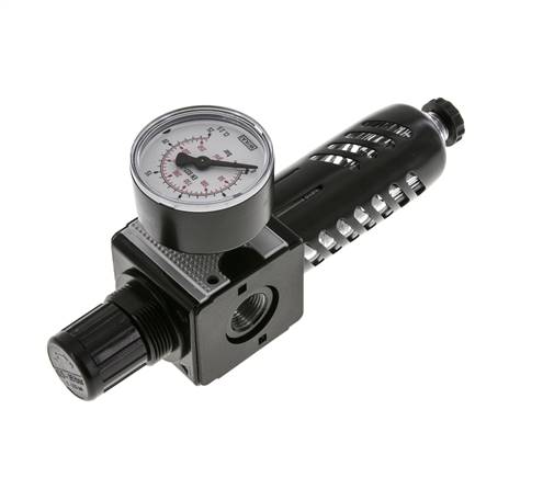 Filter-Regulator G3/8'' 1600 l/min 0.5-16.0bar/7-232psi Semi-Auto Protective Cage Polycarbonate Multifix 1