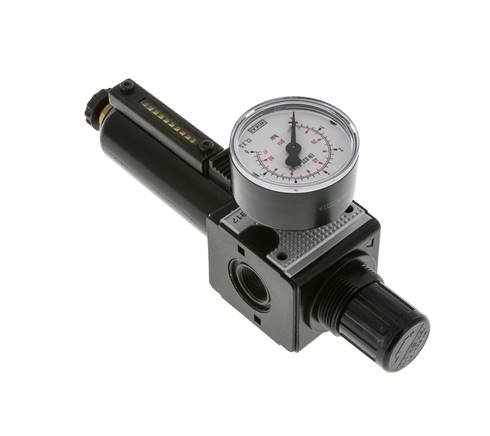 Filter-Regulator G3/8'' 1600 l/min 0.1-3.0bar/1-44psi Semi-Auto Metal Multifix 1