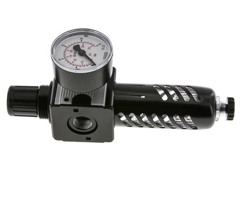 Filter-Regulator G3/8'' 1600 l/min 0.5-16.0bar/7-232psi Semi-Auto Protective Cage Polycarbonate Multifix 1