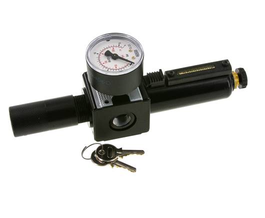 Filter-Regulator G3/8'' 1600 l/min 0.5-10.0bar/7-145psi Semi-Auto Cylinder Lock Metal Multifix 1