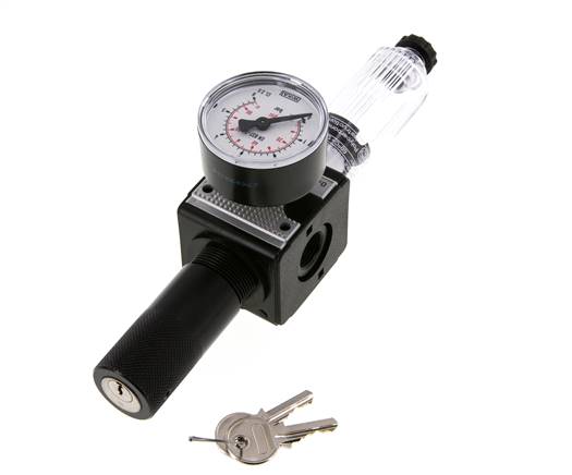 Filter-Regulator G3/8'' 1600 l/min 0.1-3.0bar/1-44psi Semi-Auto Cylinder Lock Polycarbonate Multifix 1