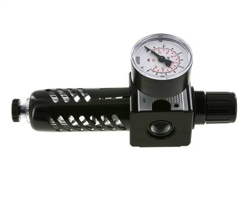 Filter-Regulator G3/8'' 1600 l/min 0.2-6.0bar/3-87psi Semi-Auto Protective Cage Polycarbonate Multifix 1