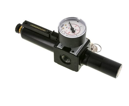 Filter-Regulator G3/8'' 1600 l/min 0.5-10.0bar/7-145psi Semi-Auto Cylinder Lock Metal Multifix 1
