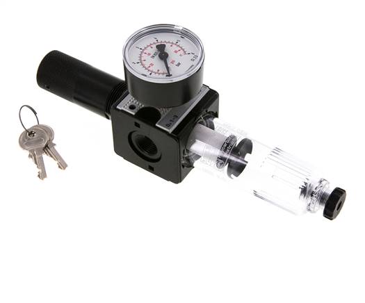 Filter-Regulator G3/8'' 1600 l/min 0.1-3.0bar/1-44psi Semi-Auto Cylinder Lock Polycarbonate Multifix 1