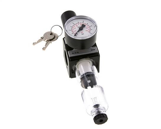 Filter-Regulator G3/8'' 1600 l/min 0.2-6.0bar/3-87psi Semi-Auto Cylinder Lock Polycarbonate Multifix 1