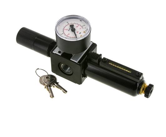 Filter-Regulator G3/8'' 1600 l/min 0.5-10.0bar/7-145psi Semi-Auto Cylinder Lock Metal Multifix 1