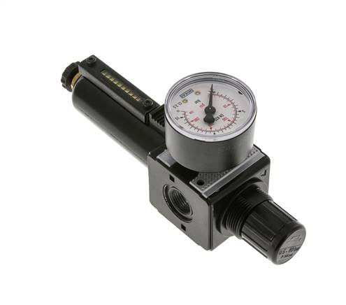 Filter-Regulator G3/8'' 1600 l/min 0.5-10.0bar/7-145psi Semi-Auto Metal Multifix 1