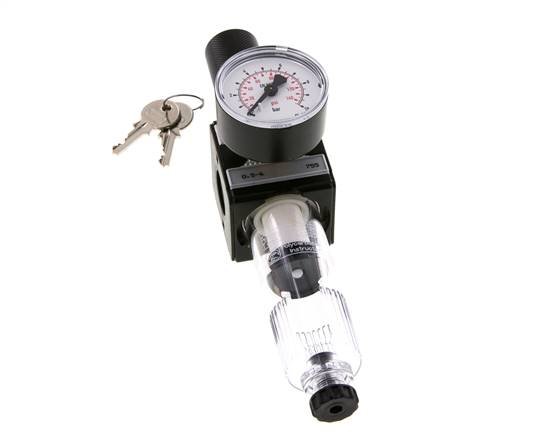 Filter-Regulator G1/4'' 1600 l/min 0.2-6.0bar/3-87psi Semi-Auto Cylinder Lock Polycarbonate Multifix 1