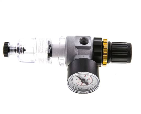 Filter-Regulator G1/4'' 350 l/min 0.5-6.0bar/7-87psi Semi-Auto Polycarbonate Standard 0