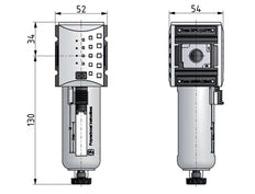 Filter 5microns G3/8'' 2200 l/min Auto Polycarbonate Futura 1