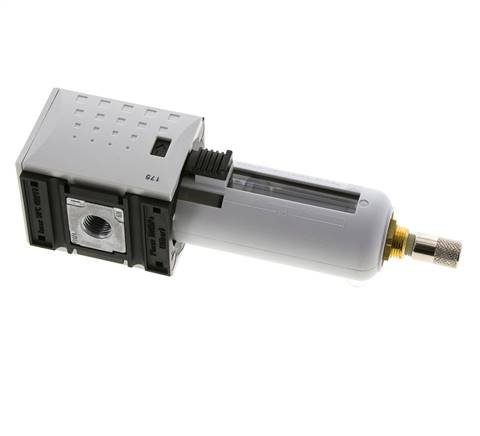 Filter 5microns G1/4'' 2200 l/min Auto (Closed Without Pressure) Polycarbonate Futura 1