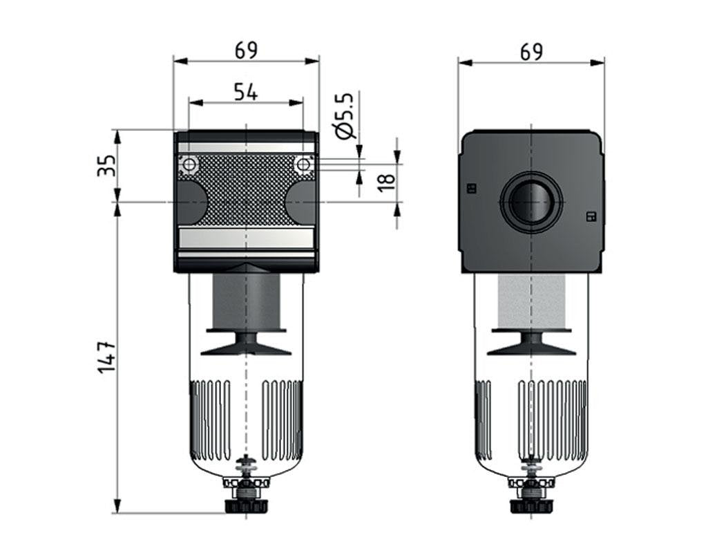 Filter 5microns G1/2'' 5850 l/min Auto Polycarbonate Multifix 2