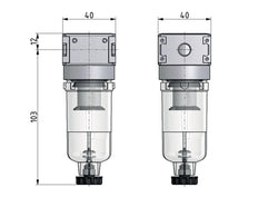 Filter 5microns G1/8'' 1000 l/min Auto Polycarbonate Multifix 0