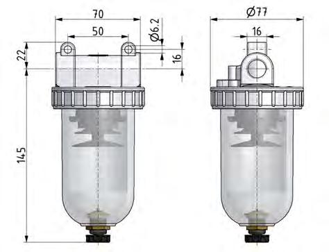 Filter 40microns G1/2'' 3100 l/min Auto Polycarbonate Standard 2