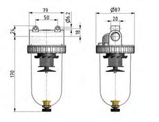 Filter 5microns G1/2'' 4000 l/min Semi-Auto Metal Standard 3