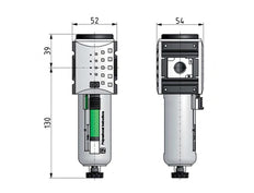 Pre-Filter 0.3microns G1/4'' 300 l/min Auto Polycarbonate Futura 1