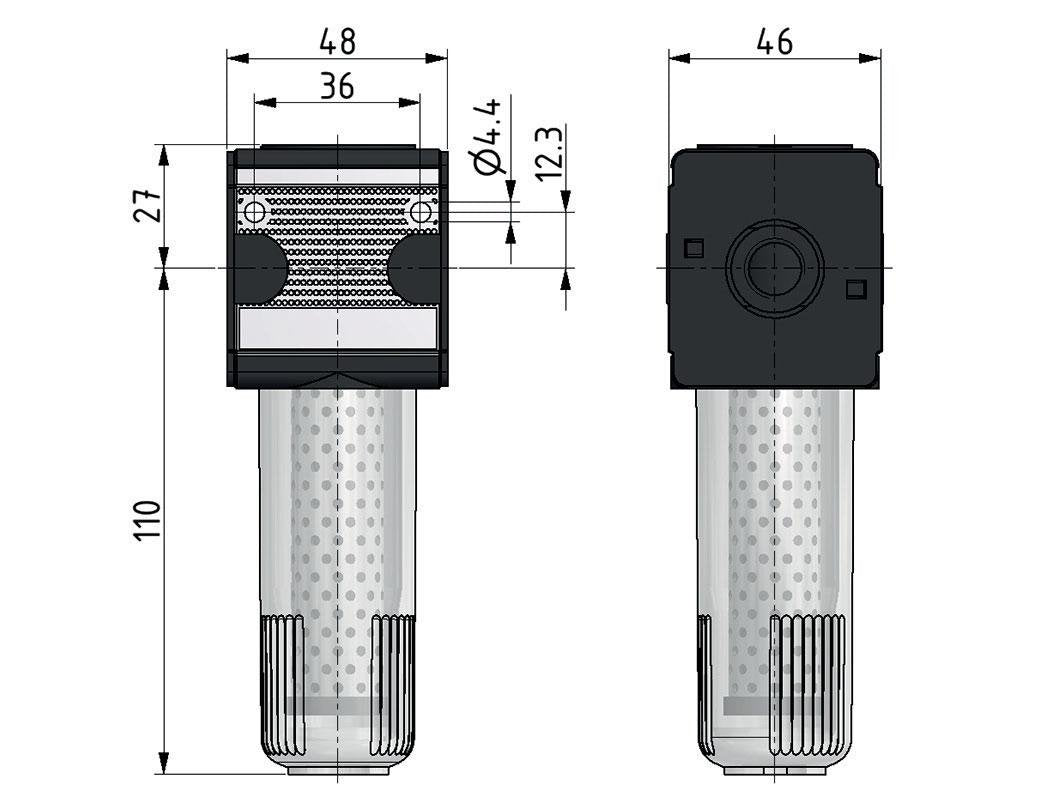 Activated Carbon Filter G1/4'' 380 l/min Semi-Auto Polycarbonate Multifix 1