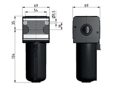 Activated Carbon Filter G1/2'' 1500 l/min Semi-Auto Metal Multifix 2