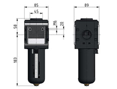 Activated Carbon Filter G1'' 3000 l/min Semi-Auto Protective Cage Polycarbonate Multifix 4