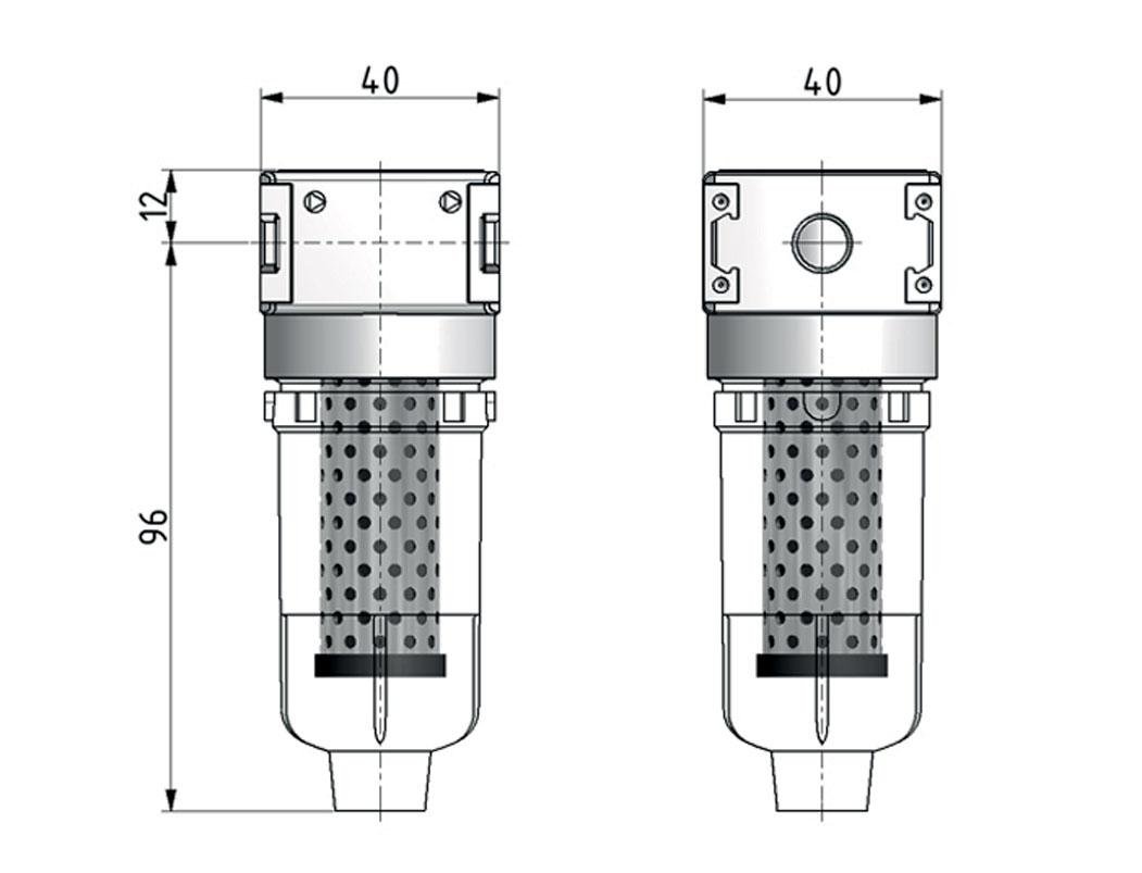 Activated Carbon Filter G1/8'' 310 l/min Semi-Auto Polycarbonate Multifix 0