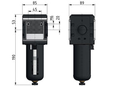 Microfilter 0.01microns G1'' 1500 l/min Semi-Auto Protective Cage Polycarbonate Multifix 4