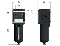 Microfilter 0.01microns G3/4'' 1500 l/min Semi-Auto Protective Cage Polycarbonate Multifix 4
