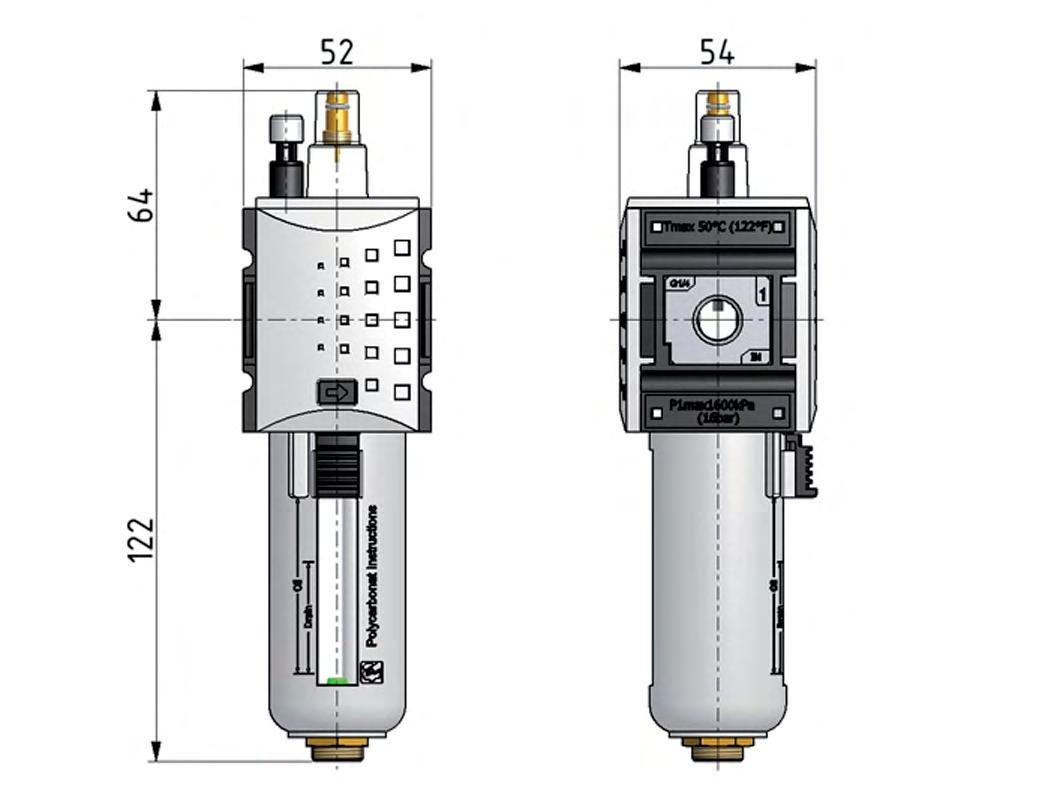 Lubricator G1/4'' Polycarbonate Futura 1