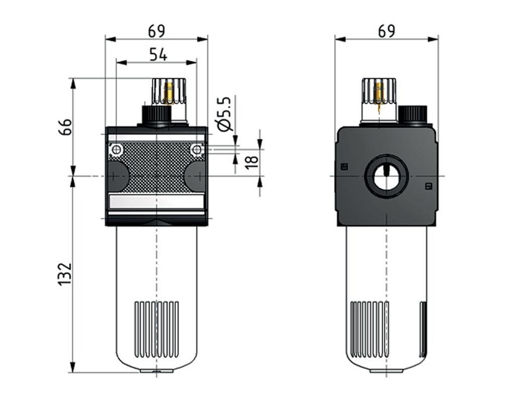 Micro Oil-Fog Lubricator G1/2'' Protective Cage Polycarbonate Multifix 2