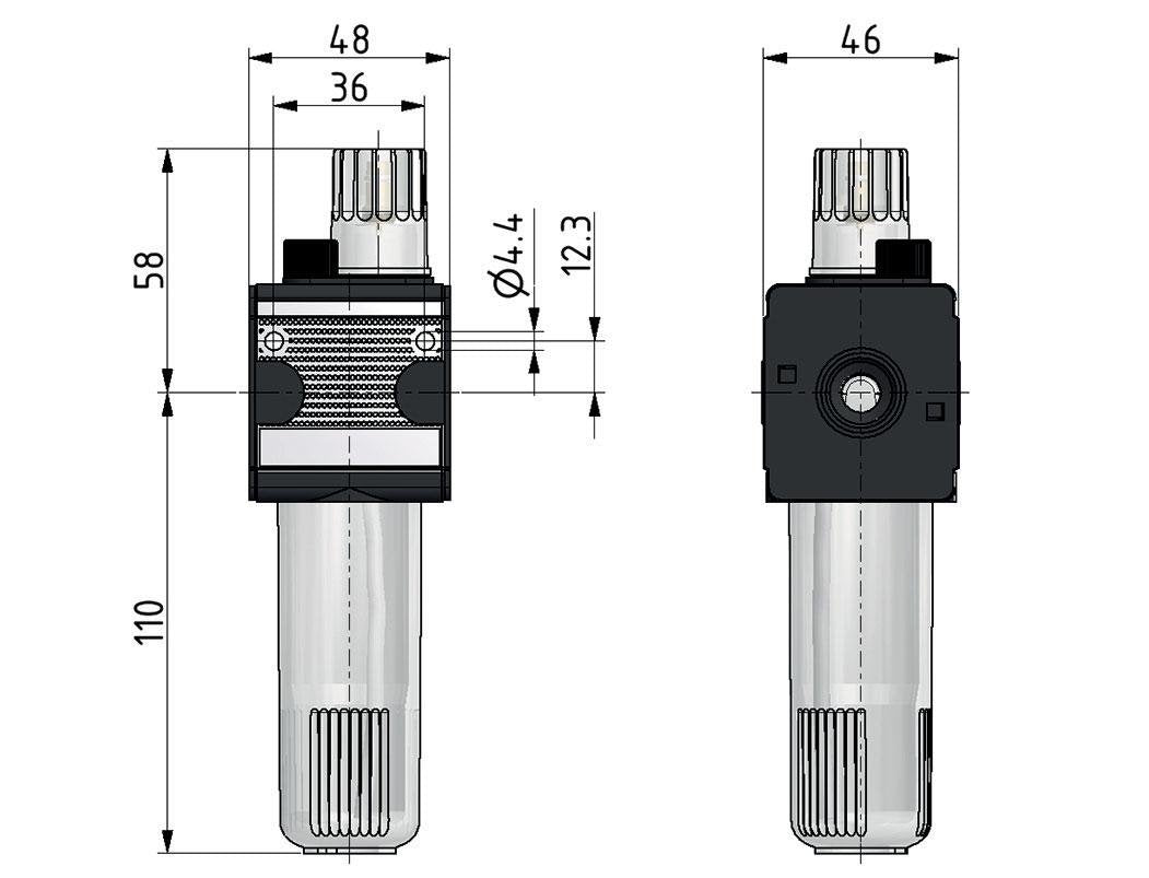 Lubricator G1/4'' Protective Cage Polycarbonate Multifix 1