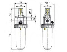 Lubricator G3/8'' Polycarbonate Standard 1