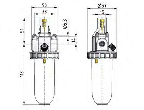 Lubricator G1/4'' Polycarbonate Standard 1