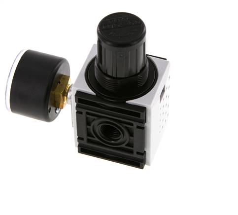 Pressure Regulator G1/4'' 1000 l/min 0.5-10.0bar/7-145psi PA 40 mm Pressure Gauge Futura 0