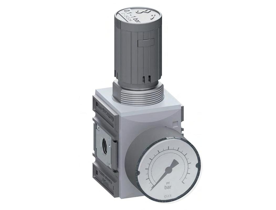 Precision Pressure Regulator for Manifold Assembly G1/4''&3/8'' 2500 l/min 0.2-4.0bar/3-58psi PA Futura 1