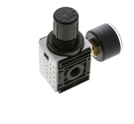 Pressure Regulator for Manifold Assembly G1/4'' 1000 l/min 0.5-10.0bar/7-145psi PA 40 mm Pressure Gauge Futura 0