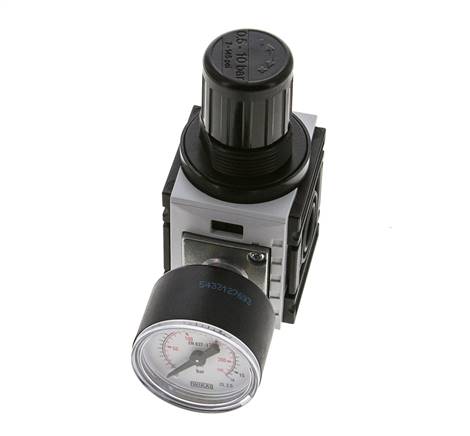 Pressure Regulator for Manifold Assembly G1/4'' 1000 l/min 0.5-10.0bar/7-145psi PA 40 mm Pressure Gauge Futura 0