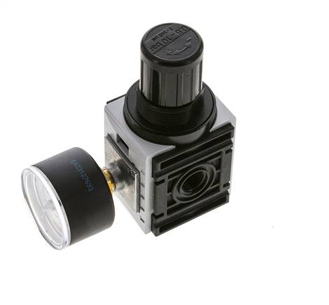 Pressure Regulator for Manifold Assembly G1/4'' 1000 l/min 0.5-10.0bar/7-145psi PA 40 mm Pressure Gauge Futura 0