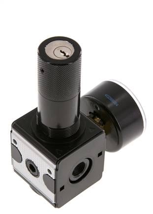 Precision Pressure Regulator G1/4'' 2100 l/min 0.2-6.0bar/3-87psi Zinc Die-Cast Cylinder Lock Multifix 1
