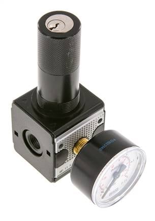 Precision Pressure Regulator G1/4'' 2100 l/min 0.1-3.0bar/1-44psi Zinc Die-Cast Cylinder Lock Multifix 1