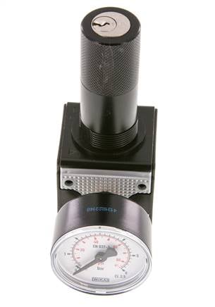 Precision Pressure Regulator G1/4'' 2100 l/min 0.1-3.0bar/1-44psi Zinc Die-Cast Cylinder Lock Multifix 1