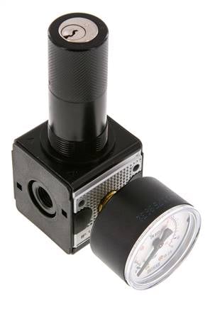 Precision Pressure Regulator G1/4'' 2100 l/min 0.5-10.0bar/7-145psi Zinc Die-Cast Cylinder Lock Multifix 1