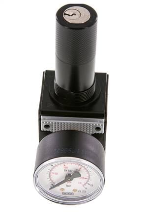 Precision Pressure Regulator G1/4'' 2100 l/min 0.5-10.0bar/7-145psi Zinc Die-Cast Cylinder Lock Multifix 1
