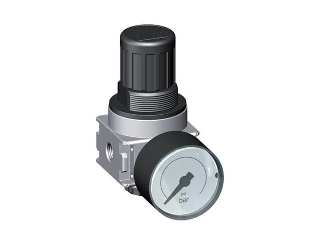 Pressure Regulator G1/4'' 1450 l/min 0.1-3.0bar/1-44psi Zinc Die-Cast 40 mm Pressure Gauge Cylinder Lock Multifix 0