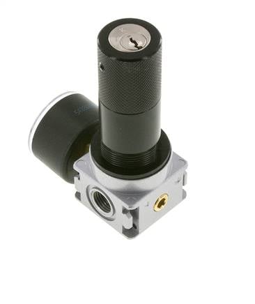 Pressure Regulator G1/4'' 1450 l/min 0.2-6.0bar/3-87psi Zinc Die-Cast 40 mm Pressure Gauge Cylinder Lock Multifix 0
